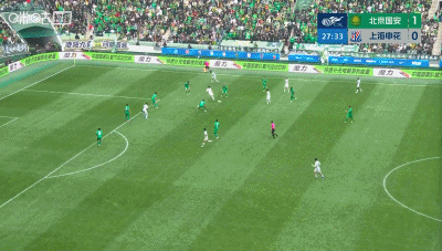 陈晋一任意球世界波助申花扳平国安，申花逆境